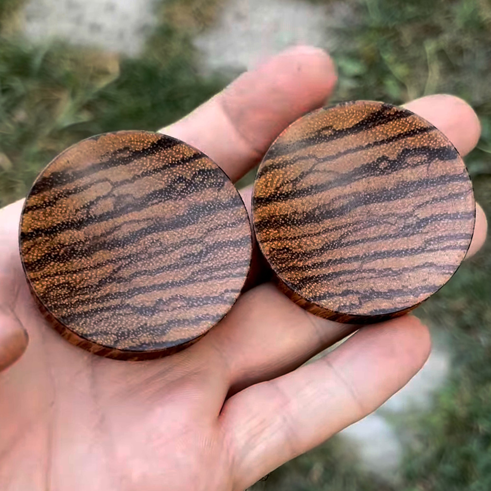 Zebra Wood Concave Plugs