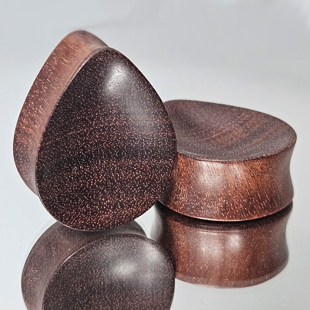 Bloodwood Concave Teardrop Plugs
